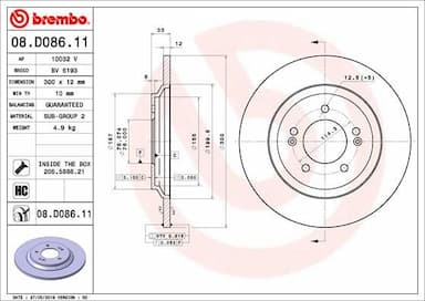 Bremžu diski BREMBO 08.D086.11 1