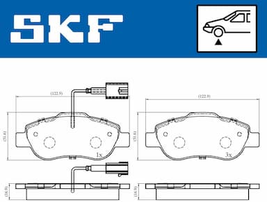 Bremžu uzliku kompl., Disku bremzes SKF VKBP 80313 E 2