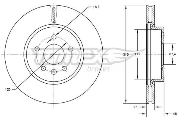 Bremžu diski TOMEX Brakes TX 72-97 1