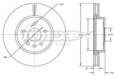 Bremžu diski TOMEX Brakes TX 72-97 1