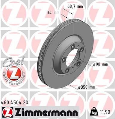 Bremžu diski ZIMMERMANN 460.4504.20 1