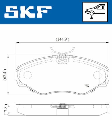 Bremžu uzliku kompl., Disku bremzes SKF VKBP 80034 4