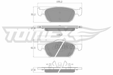 Bremžu uzliku kompl., Disku bremzes TOMEX Brakes TX 17-51 1