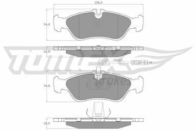 Bremžu uzliku kompl., Disku bremzes TOMEX Brakes TX 11-491 1