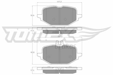 Bremžu uzliku kompl., Disku bremzes TOMEX Brakes TX 60-53 1