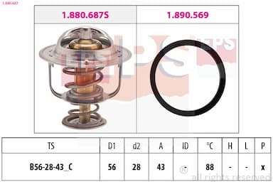 Termostats, Dzesēšanas šķidrums EPS 1.880.687 1