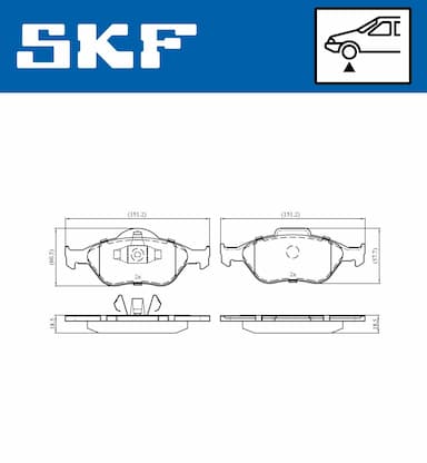 Bremžu uzliku kompl., Disku bremzes SKF VKBP 80125 2