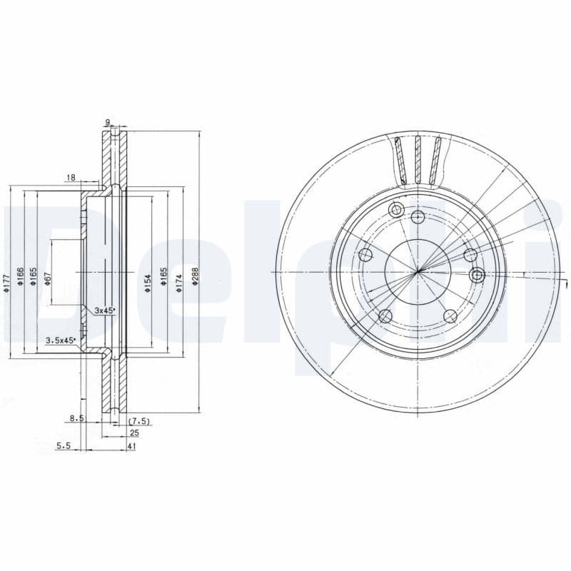 Bremžu diski DELPHI BG3240C 1