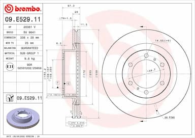 Bremžu diski BREMBO 09.E529.11 1