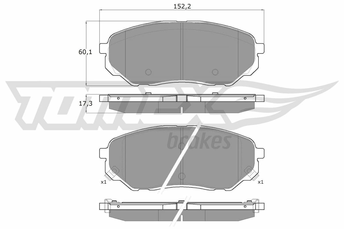 Bremžu uzliku kompl., Disku bremzes TOMEX Brakes TX 18-28 1