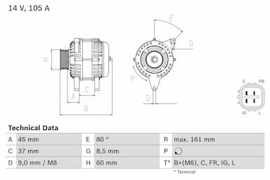 Ģenerators BOSCH 0 986 082 410 1