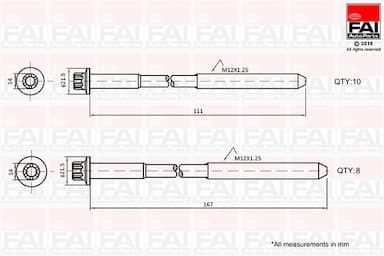 Cilindru galvas skrūvju komplekts FAI AutoParts B2124 1