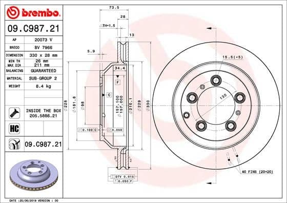 Bremžu diski BREMBO 09.C987.21 1