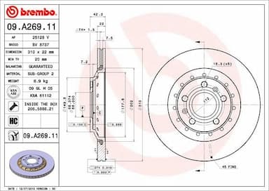 Bremžu diski BREMBO 09.A269.11 1