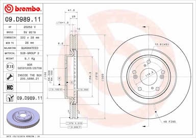 Bremžu diski BREMBO 09.D989.11 1