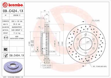 Bremžu diski BREMBO 09.C424.1X 1