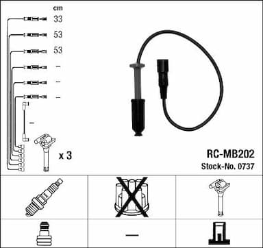 Augstsprieguma vadu komplekts NGK 0737 1