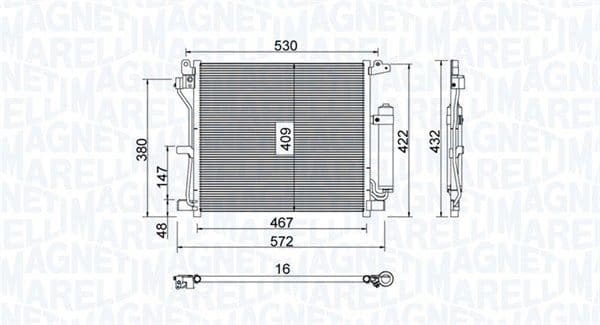 Kondensators, Gaisa kond. sistēma MAGNETI MARELLI 350203799000 1