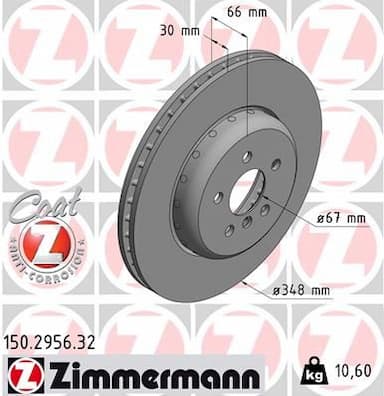 Bremžu diski ZIMMERMANN 150.2956.32 1