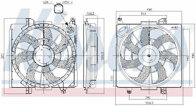 Ventilators, Motora dzesēšanas sistēma NISSENS 850039 6