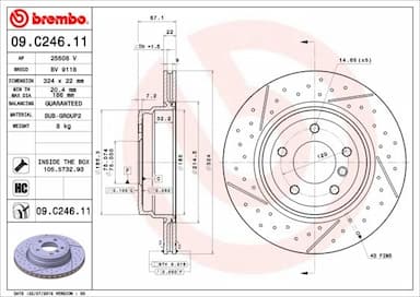 Bremžu diski BREMBO 09.C246.11 1