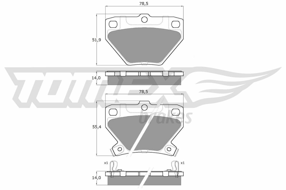 Bremžu uzliku kompl., Disku bremzes TOMEX Brakes TX 13-77 1