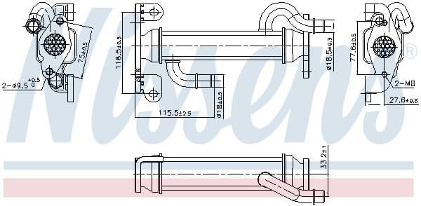 Radiators, Izplūdes gāzu recirkulācija NISSENS 989400 1