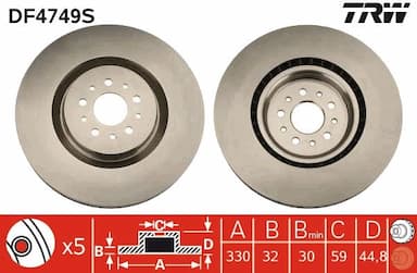 Bremžu diski TRW DF4749S 1