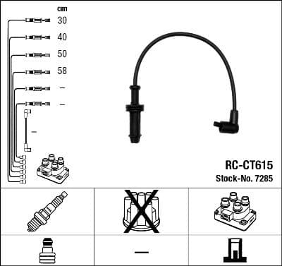 Augstsprieguma vadu komplekts NGK 7285 1