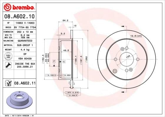 Bremžu diski BREMBO 08.A602.11 1