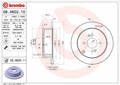 Bremžu diski BREMBO 08.A602.11 1