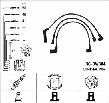 Augstsprieguma vadu komplekts NGK 7367 1