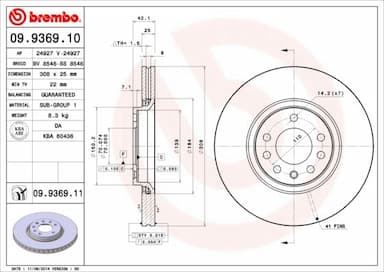 Bremžu diski BREMBO 09.9369.11 1