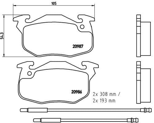 Bremžu uzliku kompl., Disku bremzes BREMBO P 61 044 1