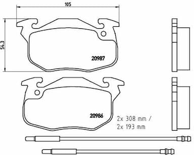 Bremžu uzliku kompl., Disku bremzes BREMBO P 61 044 1