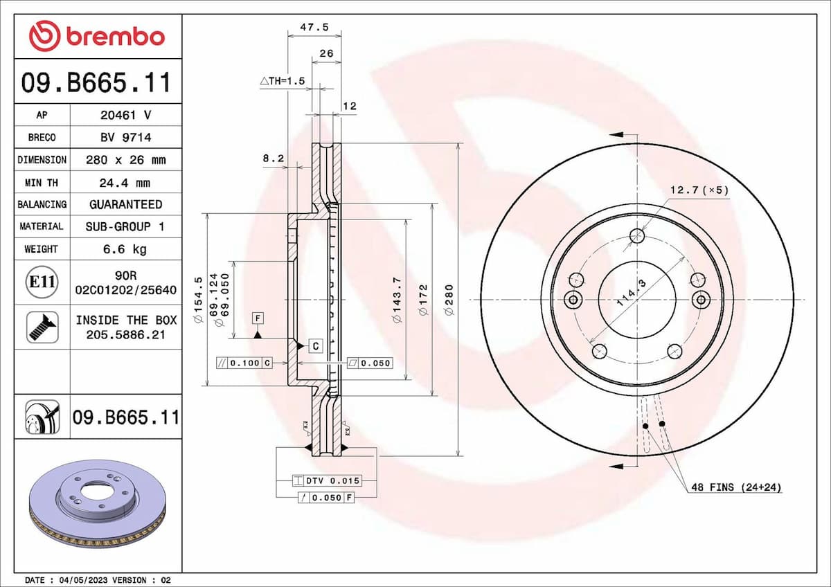 Bremžu diski BREMBO 09.B665.11 1