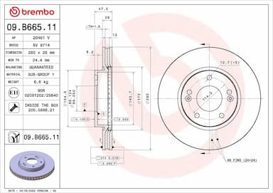 Bremžu diski BREMBO 09.B665.11 1