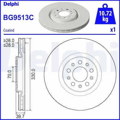 Bremžu diski DELPHI BG9513C 1