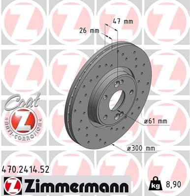 Bremžu diski ZIMMERMANN 470.2414.52 1