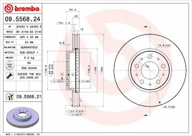 Bremžu diski BREMBO 09.5568.21 1