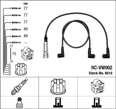 Augstsprieguma vadu komplekts NGK 8618 1