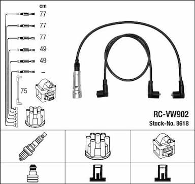 Augstsprieguma vadu komplekts NGK 8618 1