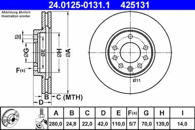 Bremžu diski ATE 24.0125-0131.1 1