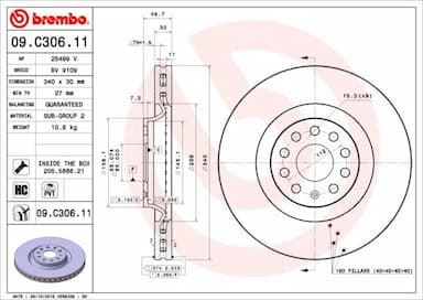 Bremžu diski BREMBO 09.C306.11 1