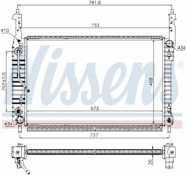 Radiators, Motora dzesēšanas sistēma NISSENS 63119 5