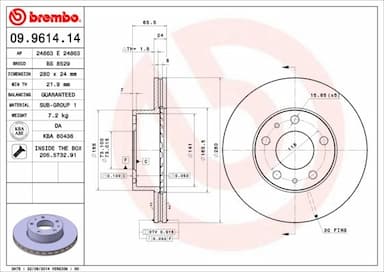 Bremžu diski BREMBO 09.9614.14 1