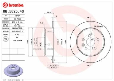 Bremžu diski BREMBO 08.5625.40 1