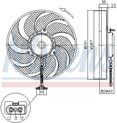 Ventilators, Motora dzesēšanas sistēma NISSENS 85545 6