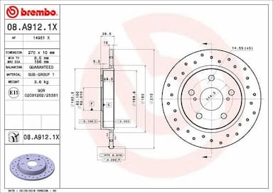 Bremžu diski BREMBO 08.A912.1X 1