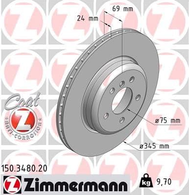 Bremžu diski ZIMMERMANN 150.3480.20 1